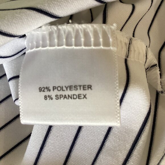 Peter Millar Summer Comfort Polo Shirt XL White & Navy Striped Short Sleeve Mens - Picture 5 of 13